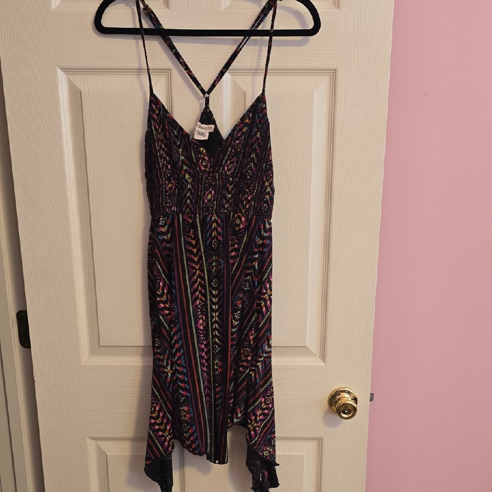 Billabong Black Cotton Top with Multicolor Details‎